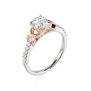 Bague de fiançailles Jeulia personnalisée en diamant taille princesse, motif infini - Plaqué rhodium, platine, bijoux fins géométriques pour femmes - Product Image 2