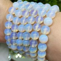 Nouveau Bracelet Extensible en Perles de Cristal Opalite Fait Main, Vente en Gros, Pierre Naturelle, Feng Shui, Porte-Bonheur, Guérison Énergétique, Amour