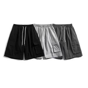 Cargo Casual Shorts Boys Trend Loose Fashion Summer Ice Silk Men Big Pocket Quarter PantsDDP envío - Product Image 1