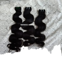 Extensions de cheveux vierges indiens non traités Remy de qualité supérieure, ondulation régulière, double trame, Nandee House 100g, vente en gros