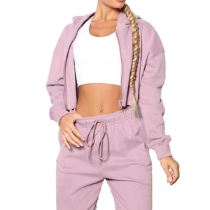 Nouveau 2022 Crop Hoodies All Over Print Femmes Simple Casual Sports Crop street wear Hoodies femmes Sweats - Product Image 3