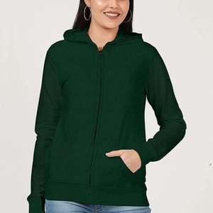 เสื้อฮู้ดมีซิปโอเวอร์ไซส์สำหรับผู้หญิง, เสื้อครอปแขนยาวเปิดไหล่ผ้าสแปนเด็กซ์/ โพลีเอสเตอร์ขนาดใหญ่พิเศษสำหรับฤดูหนาว - Product Image 1