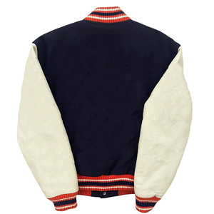 Personalizado Vintage Azul Marino Rojo Clásico Letterman Estilo Varsity Bomber Chaqueta Lona Impermeable y a prueba de viento Unisex Tamaño XL Primavera - Product Image 6
