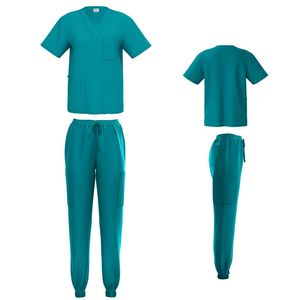 Venta al por mayor Unisex Scrub Set V cuello uniforme médico Top y pantalones personalizado Unisex médico Scrub Set Top y pantalones uniforme de enfermería - Product Image 6