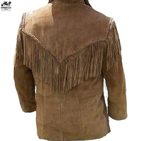Veste en cuir et toile pour homme, design personnalisé, décontractée, hiver, respirante, grande taille, avec couleur personnalisée et détails à franges