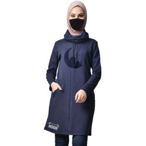 Modeste islamique tricoté brodé sweats à capuche dames pull hiver longue couverture tunique poids lourd 100% coton femmes - Product Image 1
