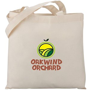Sac fourre-tout économique en coton biologique 14x14 pouces avec deux poignées de 26 pouces, impression couleur intégrale, recyclable, écologique, sac personnalisé avec logo - Product Image 1