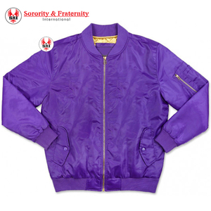 เสื้อแจ็คเก็ตซาตินปักลายโอเมก้าแบบกำหนดเอง เสื้อแจ็คเก็ตปักลายแบบระบายอากาศได้ดี ยี่ห้อ Greek Apparels PSI เสื้อแจ็คเก็ตยาวสำหรับผู้ชาย ขายส่ง - Product Image 4