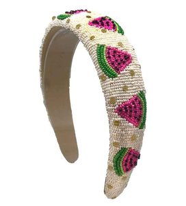 Bandeau brodé à la main pour filles, pour les fêtes, bandeau à cheveux perlé, magnifiques motifs - Product Image 1