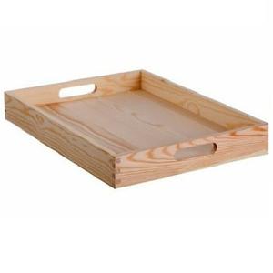 Bandeja de servicio de madera decorativa hecha a mano restaurante Hotel forma personalizada bandeja de servicio de madera Natural - Product Image 4