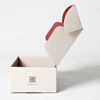 Boîte à bijoux personnalisée rouge foncé emballage en carton écologique avec impression ronde double face carton ondulé et doublure en éponge