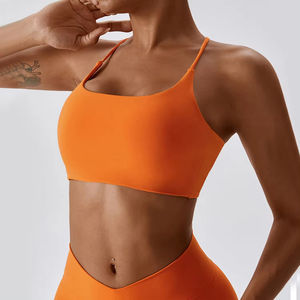 OEM mujeres cómodo espalda descubierta Crop Sujetador deportivo de secado rápido transpirable de algodón Sexy sin costuras Yoga gimnasio correr Venta caliente XL tamaño - Product Image 4