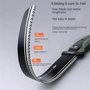 Sierra de mano compacta estilo japonés AIRAJ para bricolaje, hoja de acero SK5 para carpintería, poda de árboles, mango de goma antideslizante, resistente al óxido - Product Image 4