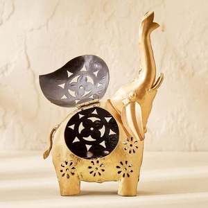 Soportes de luz de té inspirados en elefantes para una decoración del hogar única con brillo navideño caprichoso elegante - Product Image 4