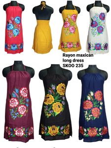 เดรสผ้าเรยอนขนาดเล็กมีสไตล์2022เดรสลำลองมีกระดุมแบบเม็กซิกันดีไซน์แบบดั้งเดิมสไตล์โบฮีเมียนแฟชั่นสไตล์โบฮีเมียน - Product Image 4