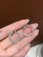 Boucles d'oreilles élégantes Dada Diamond Jewellery Mix, diamants de laboratoire, accessoires pour femmes, plaqué or, or rose, or blanc, argent.