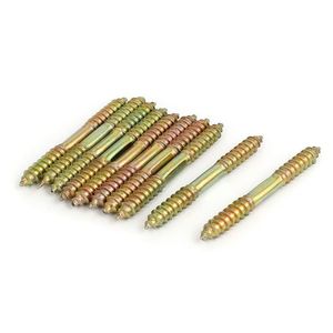 Goujons bois à métal en acier au carbone Fixation de meubles à double extrémité Vis autotaraudeuses Goujon à filetage en bois - Product Image 3