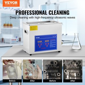 Limpiador Ultrasónico Profesional VEVOR de 6L con Temporizador Digital y Calentador, Limpiador Industrial de Joyería de Acero Inoxidable - Product Image 2