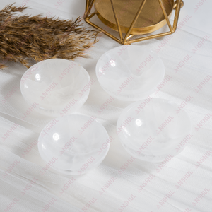 Manufactured India AAA Quality 3 Inches <b>Selenite</b> Crystal <b>Bowl</b> White Carving for Meditation Energy Cleansing Crystal Charging - Product Image 2