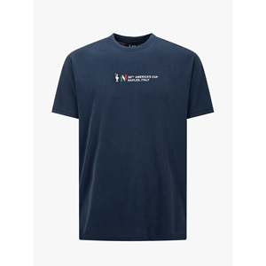T-Shirt America's Cup 38 Road to Napoli Blu Navy in Jersey Modal Traspirante Stile Corduroy Aderente con Loghi e Motivo a Lettere - Product Image 1