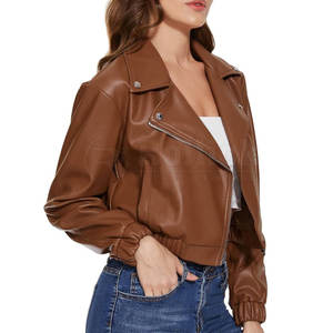 Chaquetas de Cuero Cortas para Mujer, Ropa Exterior de Moda Premium, Chaquetas de Cuero Cortas para Mujer - Product Image 2