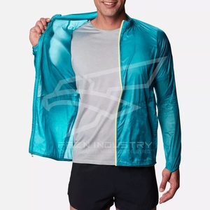 Chaqueta cortavientos ligera de manga larga con cremallera para hombre para primavera y otoño, chaquetas transpirables de diseño personalizado para hombre - Product Image 2
