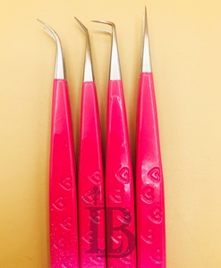 Lon Isolation Tweezers Mink Eyelash Extension Tweezers Stainless Steel Custom Logo Offer Eyelash Tweezers Heart Style - Product Image 4