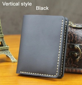 กระเป๋าสตางค์ของผู้ชายทำจากหนังแท้ทำด้วยมือกระเป๋าสตางค์หนังใบสั้นสำหรับผู้ชายกระเป๋าเงินคลิปหนีบเงิน - Product Image 3