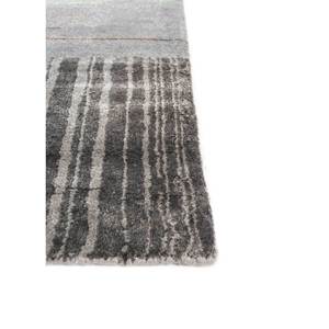 Tapis en laine et soie de bambou noué à la main Kavi gris et noir, motif abstrait Afterglow pour usage domestique Eskm-10 - Product Image 4