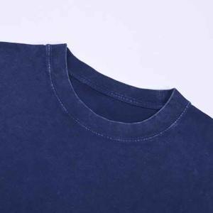 Camiseta de gran tamaño para hombre al por mayor de alta calidad 230 GSM 100% algodón camiseta lavada con ácido en blanco se puede personalizar el logotipo - Product Image 2