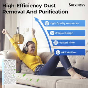 SUIXINEYI MERV 8 Pleated Media Air Filter 14x24x1 HVAC Replacement Rectangle Filter for Home AC and Furnace Systems - Product Image 2