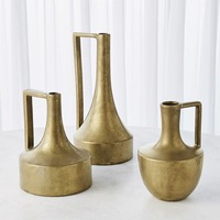 Vase de sol Art Déco moderne en aluminium fait main avec poignée, couleurs personnalisables, écologique et résistant à la rouille, pour la décoration intérieure et de mariage