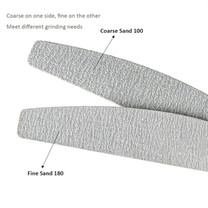 Custom Logo Color High-Grade Half-Moon Zebra <strong>Pattern</strong> Double-Sided Wooden Nail <strong>File</strong> with 100/180 Emery Gray Sand Rubbing Strips - Product Image 6