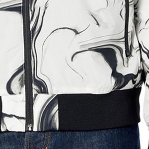 High Street Zipper Bomber Chaquetas Último estilo Casual Bottom Sublimación Impresión a prueba de viento Nylon/Poliéster Ropa de calle de punto - Product Image 2