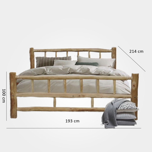 Cama de diseño minimalista hecha de madera maciza de teca de la mejor calidad de Indonesia - Product Image 4