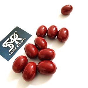 Cuentas de resina ovaladas de Borgoña hechas a mano, suministros artesanales de joyería con acabado liso para proyectos de bricolaje, pulseras con cuentas y fabricación de collares - Product Image 2