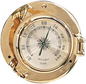Hygromètre à hublot en laiton avec revêtement laqué Décoration tropicale nautique. 5.5 pouces. Hublot en laiton. par calvin artisanat - Product Image 3