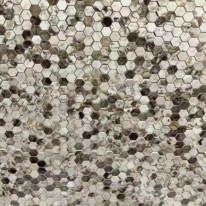 Large Stock Quick Delivery Porcelain Gold Fan-Shaped Bathroom Kitchen Backsplash Ceramic Glazed Mosaic Tile 30x30 - Product Image 3