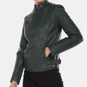 Veste en cuir pour femme à prix avantageux, nouvelle arrivée, veste en cuir véritable personnalisée en gros - Product Image 4