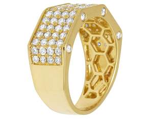 แหวนผู้ชาย10K สีทองสุดเท่พร้อมเพชรสำหรับใส่ในห้องปฏิบัติการเครื่องประดับแนวฮิปฮอปสมัยใหม่สำหรับใส่แฟชั่นและงานปาร์ตี้ - Product Image 4