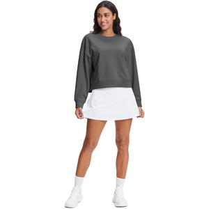 simple crewneck relaxed cotton breathable soft <b>comfy</b> layering everyday Women Sweatshirts oversized - Product Image 5