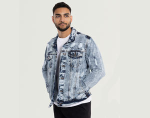 Chaqueta Vaquera Casual 100% Algodón Lavada, Secado Rápido, Transpirable, Diseño Sólido, Estilo Formal con Botones, Chaqueta Vaquera Lavada para Hombre - Product Image 3