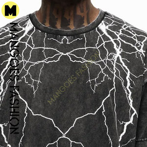 Camiseta de verano con relieve lavado ácido Vintage personalizada para hombre, diseño holgado de gran tamaño con hombros caídos, holgado, formal, para exteriores - Product Image 4