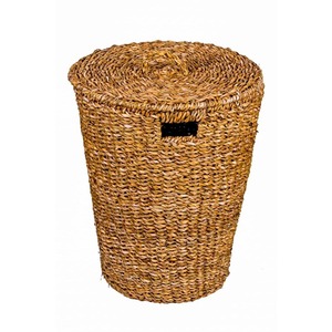 Panier à linge artisanal en herbe de mer, fabriqué au Bangladesh, écologique et au design simple. - Product Image 2