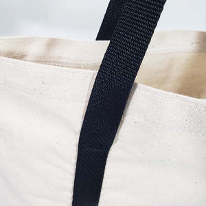 Sac de marché portable ultime en toile avec broderie décorative, couleur unie, fermeture ouverte et élégant - Product Image 5