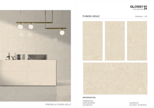 Azulejo de suelo de porcelana duradero de 600x1200mm, aspecto de mármol de cuerpo completo, acabado brillante, estilo de diseño moderno para paredes interiores de 5mm - Product Image 3