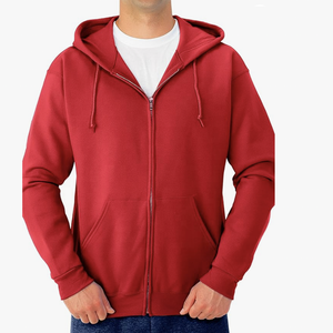Men's Maroon Full <b>Zip</b> <b>Hooded</b> Sweatshirt Regular Fit Cotton Fleece Custom Printed Casual Front Pocket Autumn Wear Anti-shrink - Product Image 5