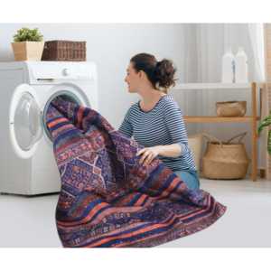 Tapis lavable à motif floral violet moderne Netline Home Depot série 1322M - Product Image 5