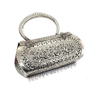 Designer Brass Metal Evening <b>Clutch</b> Bag Handmade Indian Party <b>Purse</b> Elegant Wedding Handbag for Ladies - Product Image 4