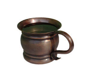 Tasse en cuivre authentique 14 onces Moscow Mule à l'ancienne tasse en céramique artisanale - Product Image 1